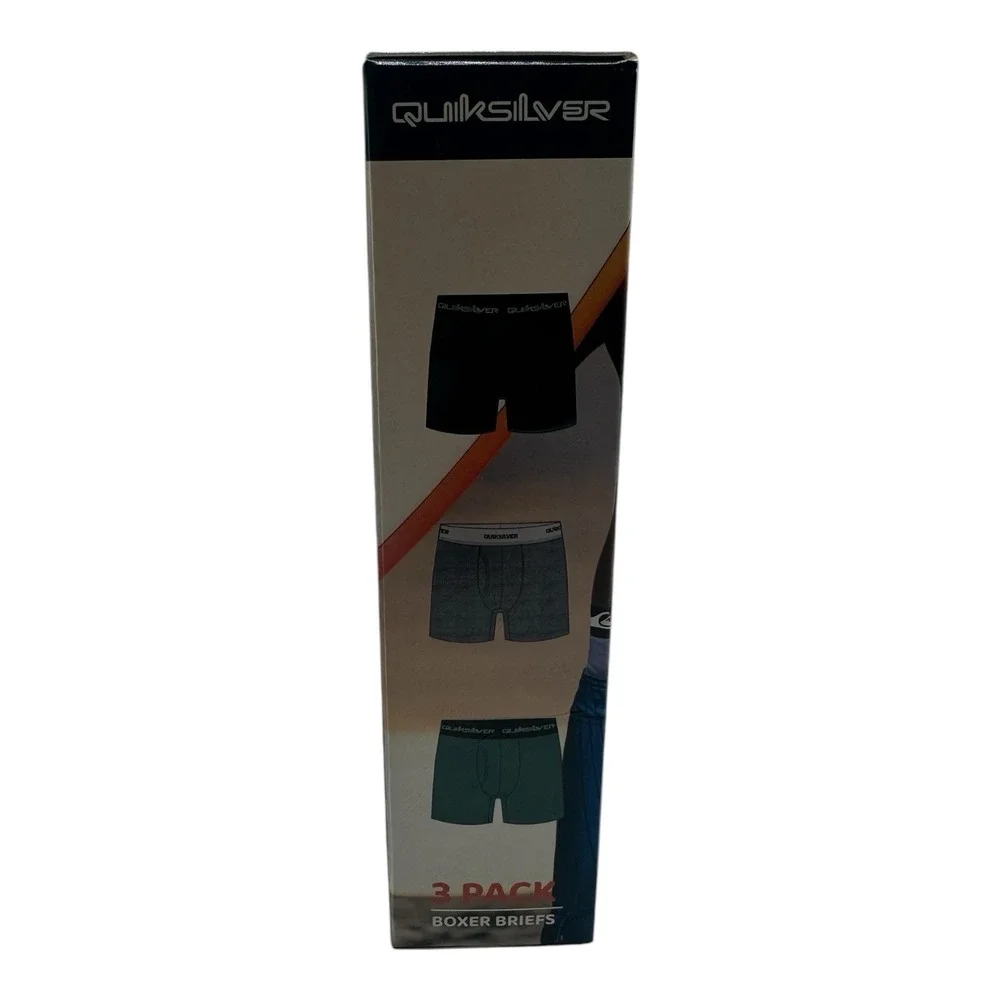 Quiksilver 3 Pack Super Soft Boxer Briefs Fly Front Men's Size M‎ 32-34 Multi